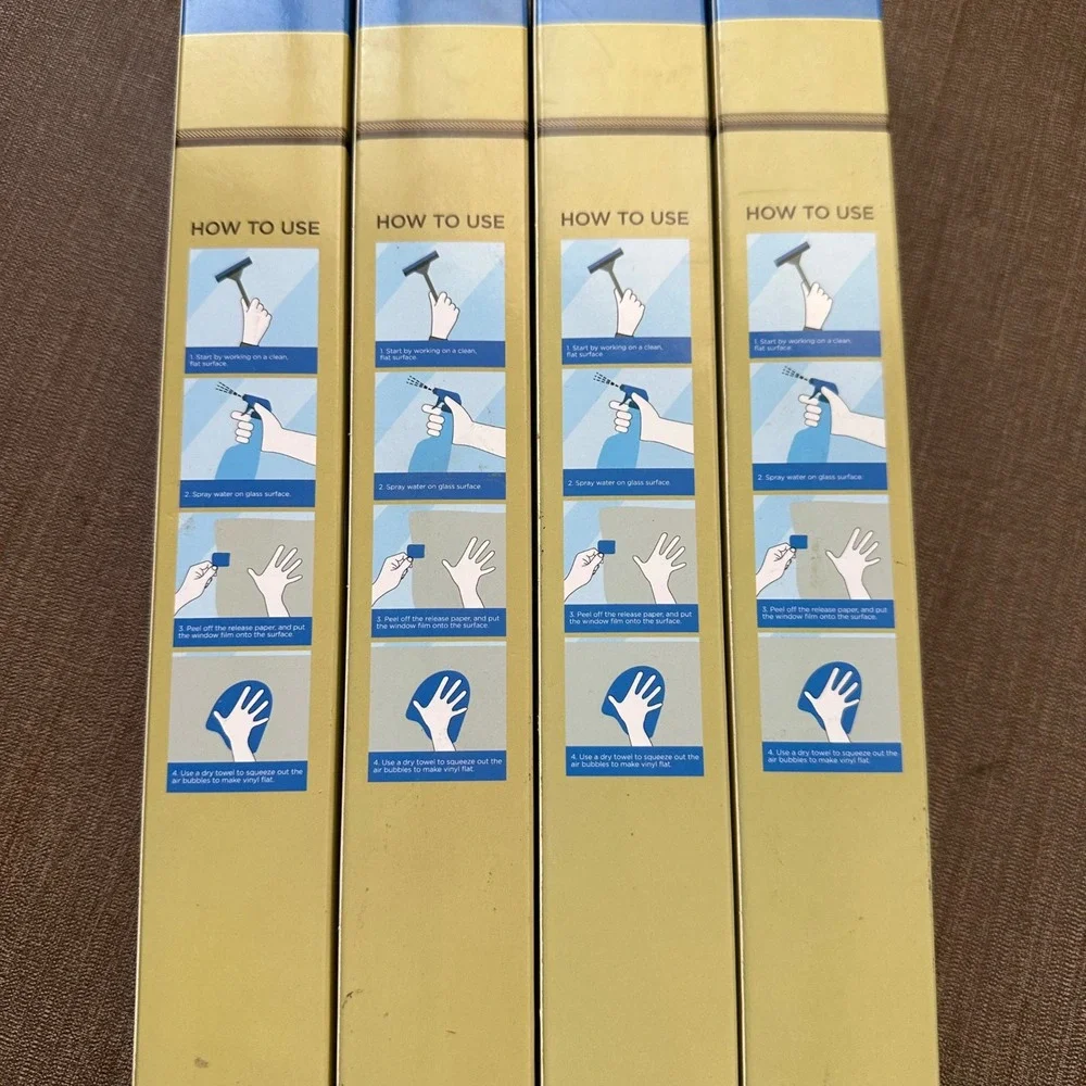 Home Collection Frosted Window Film 4 Pack Frosted White Leaf Privacy 11.8x47.2